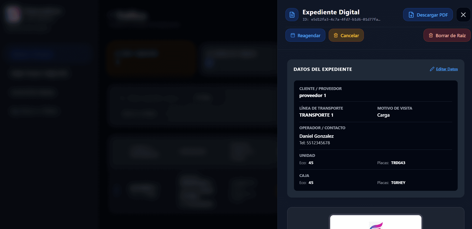 Expediente digital de visita y control de acceso